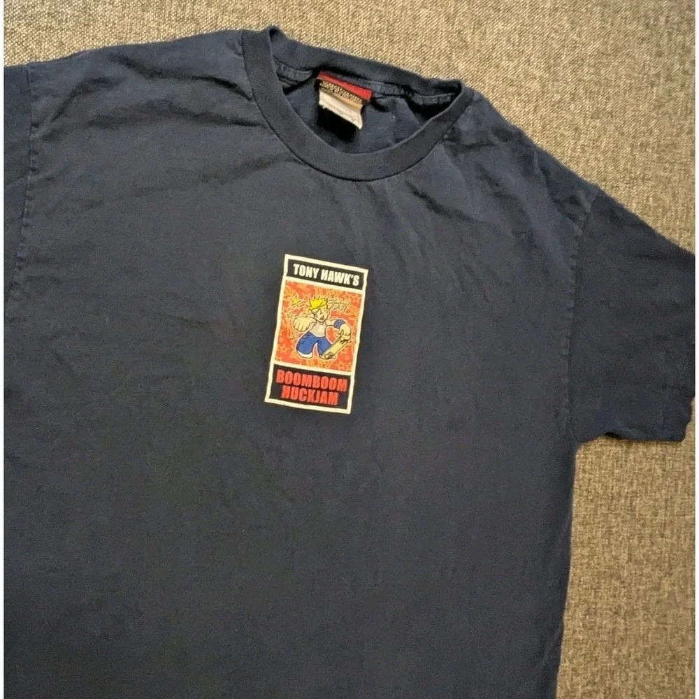 Vintage 2002 Tony Hawk's Boom Boom Huck Jam T-Shirt Mens Large Cotton Tee Skate